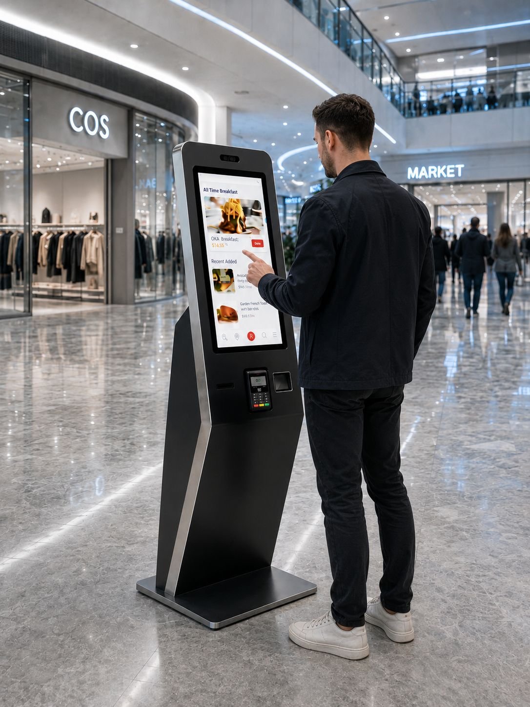 Kiosco de autoatención TECHNOS en operación